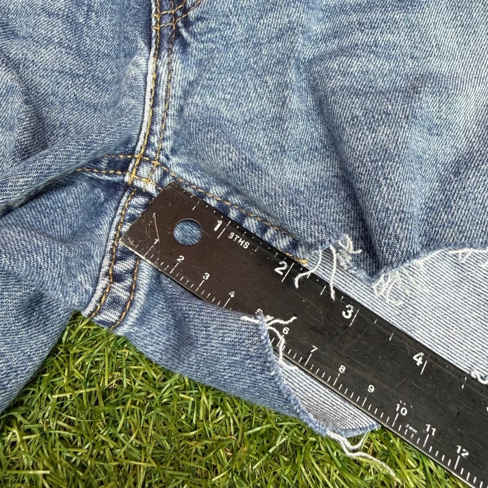 Levis 541 Jean Shorts Cut Off Blue Mens W32 Raw Hem Distressed